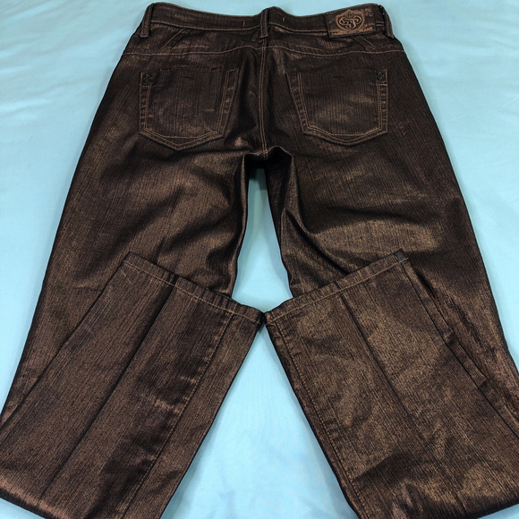 Size 6 X 29.5 Cambio Jeans Women’s Golden Brown Shimmery Luxurious Flattering TN - Picture 13 of 15